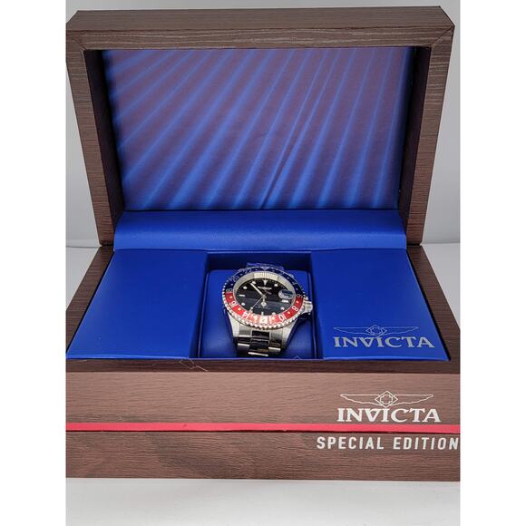 Invicta Limited Edition Pro Diver Automatic Black Dial Pepsi Bezel Men's Watch - Picture 4 of 9